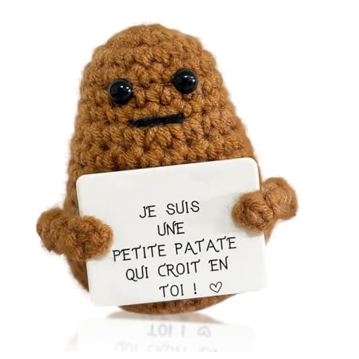 Poupées de Pomme de Terre, Peluche Insolite, Tricotée Pomme de Terre Humoristiques et Motivantes, Gadget Utile Rigolo, Idée Cadeau Homme, Femme, Couple et Adolescent