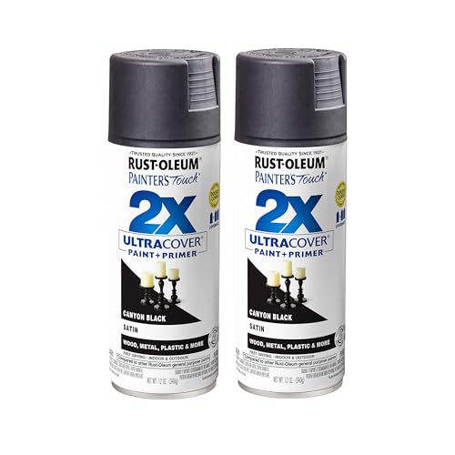 Rust-Oleum Painters Touch 2X Ultra Cover Spray Paint Satin Canyon Black