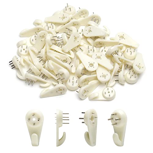 Image of Nails for Hanging Pictures,Picture Hooks Hardwall Hanger for Hardware, Fasteners & Hooks Wall Mount Non-Mark Hook Picture Photo Frame Hangers(50pcs,30*15mm)