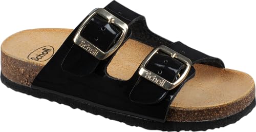 Scholl ALEX Patent Synthetic Black : sandales confortables noires vernies