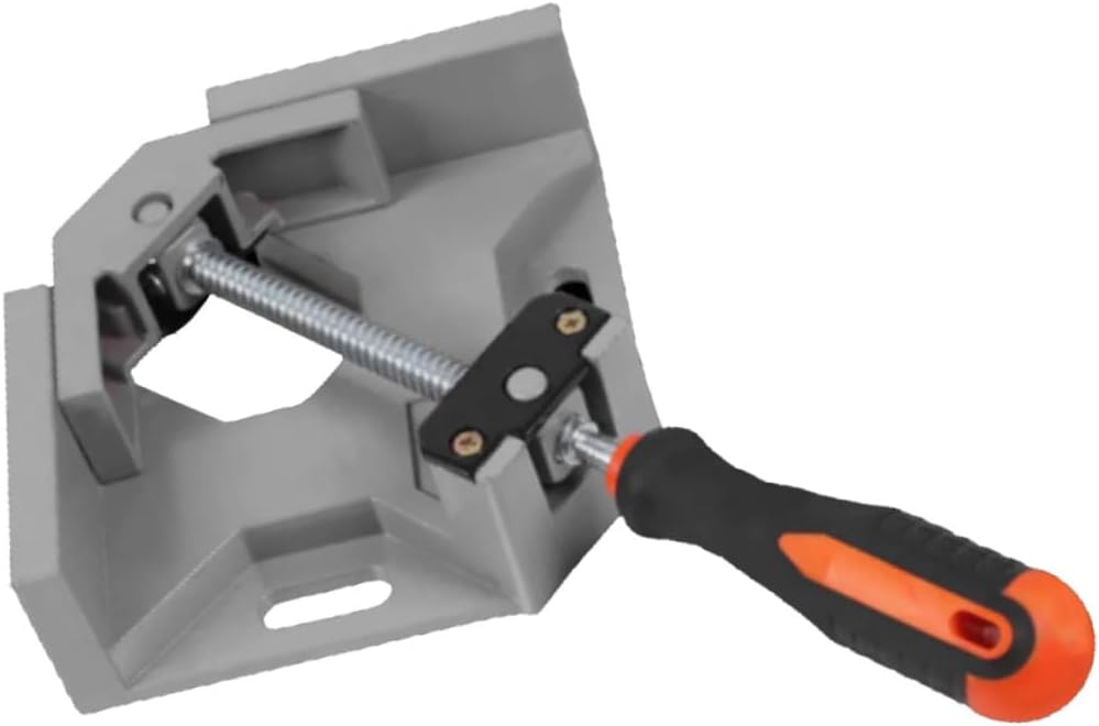 Heavy Duty 90-degree Woodworking Corner Clamp with Aluminum Handle, Universal Fast-action Right Angle Clamp for Table and Fish Tank Assembly, Workholding Tool for DIY Cabinets