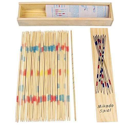SIMPLE DAYS Mikado Wooden 31 Pick Up Sticks Game Interactive Table Game Fun Family Indoor Board Game for Adults and Kids (B07R49MQ53) Amazon Price History, Amazon Price Tracker