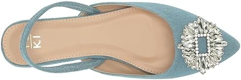 YOKI-LIZZA Women's Sling Back Ballet Flats, Denim, 6 M US | Image 4