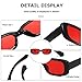 kimorn Rectangle Sunglasses for Women Men Trendy Retro Fashion Sun Glasses 90’s Vintage Square Frame K1200 (Black Frame Red Lens, 65)