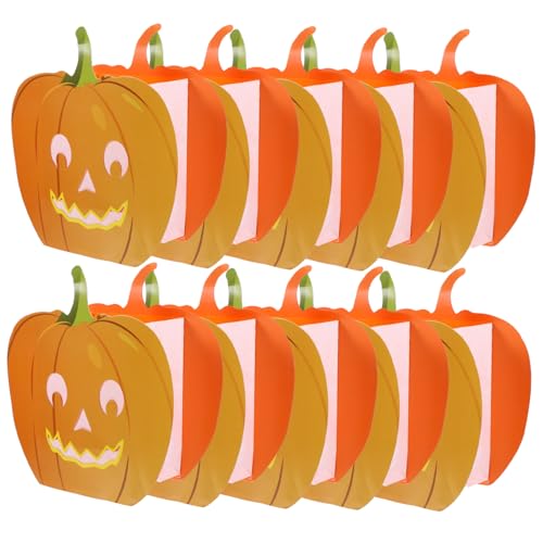 Cabilock 10 Pezzi Sacchetti Luminosi Halloween Forma da Sacchetti Decorativi Resistenti per Feste e All Aperto con Tealight e LED per
