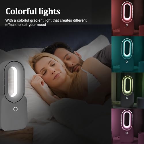 Conbola Rechargeable Desk Fan, Bladeless Battery Operated Fan Small Usb Quiet Table Fan thumb #3