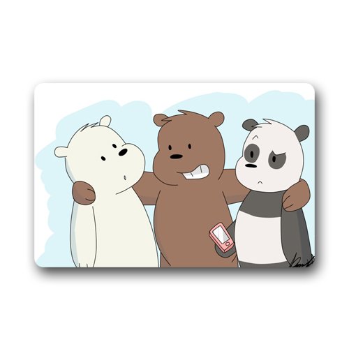 We Bare Bears Grizzly Panda Ice Bear Home Decor Durable Bathroom Doormat Indoor/Outdoor Doormat 23.6"(L) x 15.7"(W)