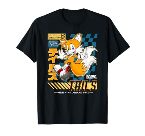 Sonic The Hedgehog Tails Green Hill Grand Prix Cool Poster T-Shirt