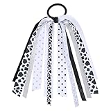 KCHIES Cow Print Ponytail Holder Streamer Hair Tie for Women Girls Black Cow Ribbon Elastic Hair Band Cute Halloween Cow Costumes Outfit Birthday Dress Decor Accessories Cow Lover Gift