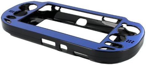 Hard Snap On Case Cover Plate for Sony PS Vita, Brush Aluminum Finish, Blue