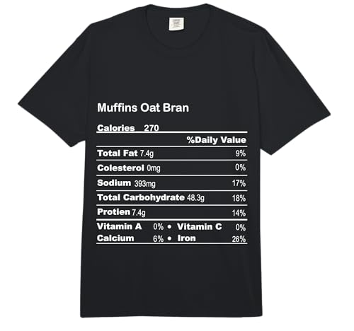 Funny Muffins Oat Bran Thanksgiving Nutritional Fact Comfort Colors Adult