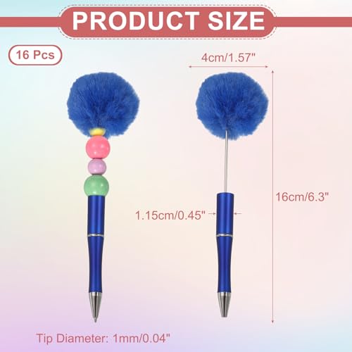 Stylos perlés pour cadeau DIY créatif et écriture élégante, lot de 16 stylos pompon