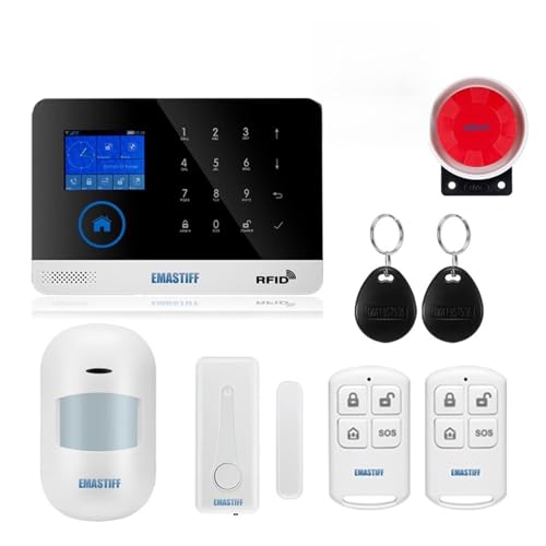 OUTFYT Wireless Tuya App SIM gsm Casa RFID Seguridad antirrobo LCD Teclado táctil WiFi gsm Kit de Sensor del Sistema de Alarma,Sistema De AutomatizacióN del Hogar(W2B Bundle D)