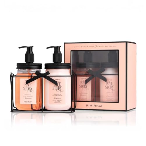 Image of Kimirica Hand Wash & Hand Lotion Duo Love Story Gift Set with Metal Caddy|Goodness of Aloe Vera, Ginkgo Biloba 100% Vegan & Paraben Free | Gifts for Women & Men | Luxury Premium Handcare Gift Hamper , 500 Ml X 2