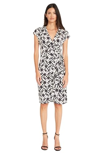 Maggy London Women's Dresses Printed Matte Jersey Wrap, Cherry Geo