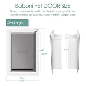   Baboni-3-Flap-Pet-Door-for-Wall-Steel-Frame-and-Telescoping-Tunnel-Aluminum-Lock-Double-Flap-Dog-Door-and-Cat-Door-Strong-and-Durable-Pets-Up-to-100-Lb-Large