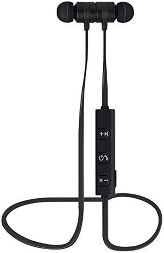 otg cable Magnet Wireless Bluetooth In-Ear Headset with Mic for Calling Function Suitable with All Apple and Android Devices, Black