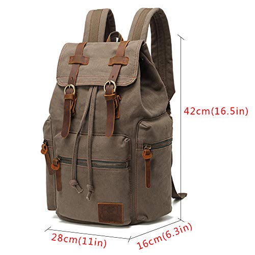 High Capacity Canvas Vintage Backpack - For School Hiking Travel 12-15.6" Laptop #TOP1