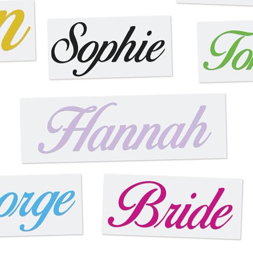 Personalised Name Word Vinyl Stickers - Height Options 21 Beautiful Colours. Perfect for Weddings Glass Box Wine Bottles Label Decal Either 1inch or 1.5inch Height Width Will Vary