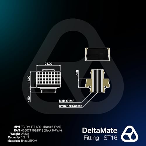 Anillo de compresión moleteado Thermal Grizzly DeltaMate ST16 G1/4 7