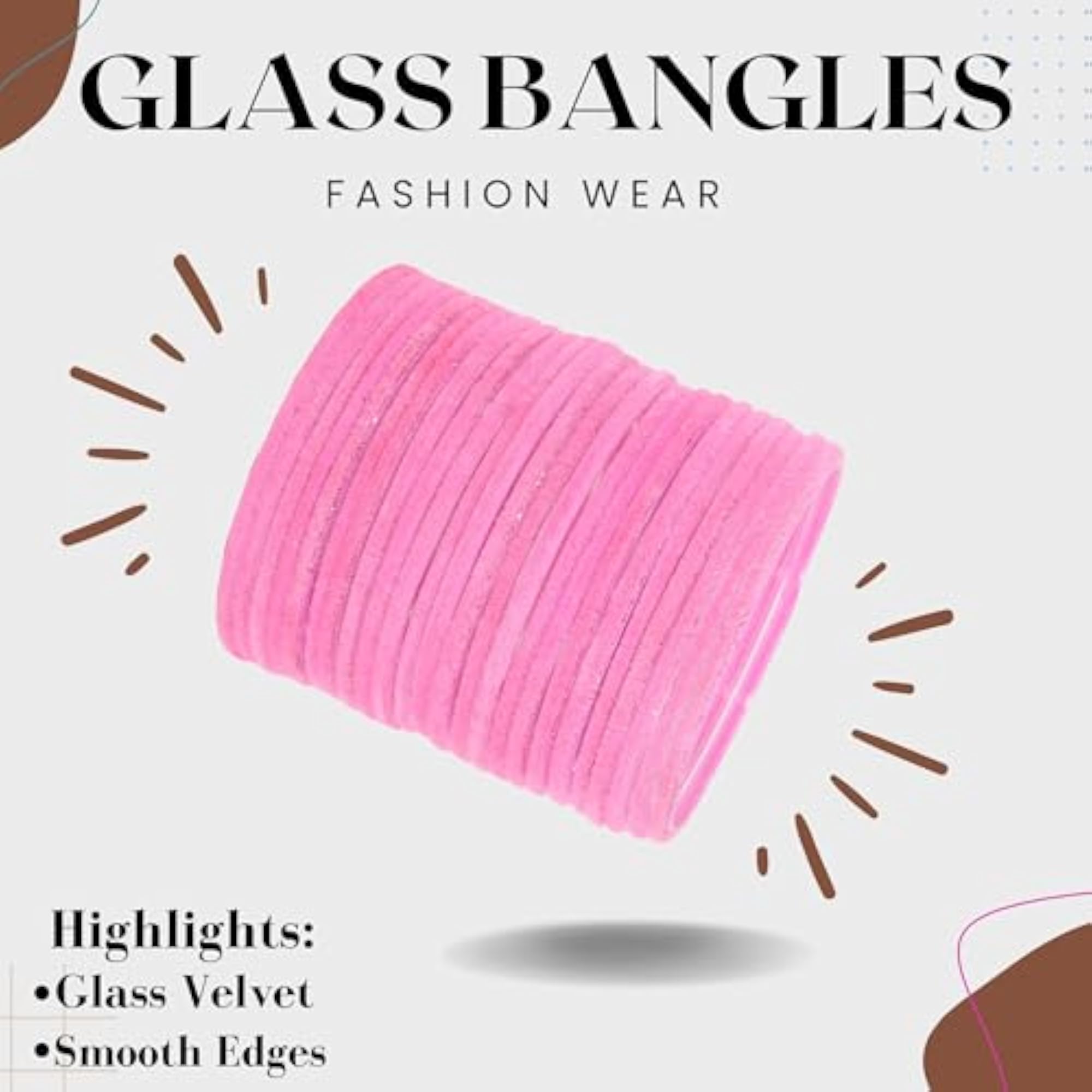 Glass Velvet Bangles Set-24, Plain Chudi Kaanch ki Stylish bangles-2.2