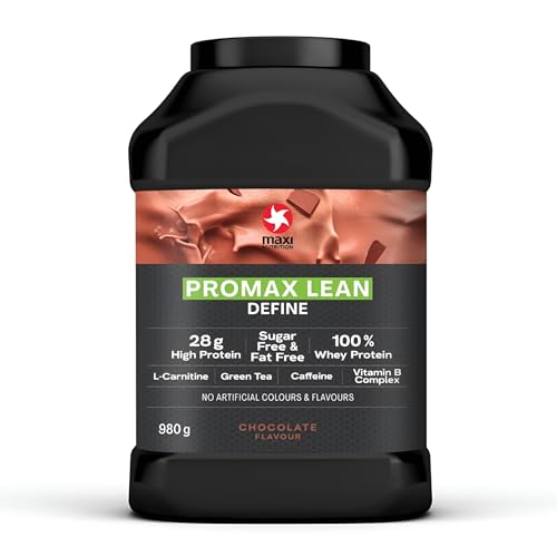 MaxiNutrition - Promax Lean, Chocolate - Whey Protein Powder for Lean Muscle Development - Sugar Free, Fat Free, 28g Protein, 128 kcal per Serving, 980g. NO Artificial Colours OR Flavours