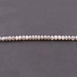 Big Halloween Sale 1 Long Strand Shaded Moonstone Silver Coated Faceted Rondelles - Roundel Beads 9mm 12.5 Inches SB4364
