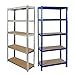 DayPlus Lagerregal Metall Steckregal 170x75x30cm Standregale 5 soliden Böden MDF Werkstattregale Höhenverstellbar Kellerregal 875kg Traglast Garagenregal - Blau
