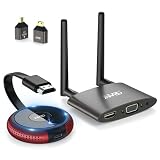 Wireless HDMI 4K/5.8G, VGA&HDMI Funkübertragung Dual-Screen, HDMI Wireless Transmitter and Receiver, 165FT Kabellos Sender Empfänger von Laptop,TV Box,USBC,Kamera auf TV/Beamer/Monitor