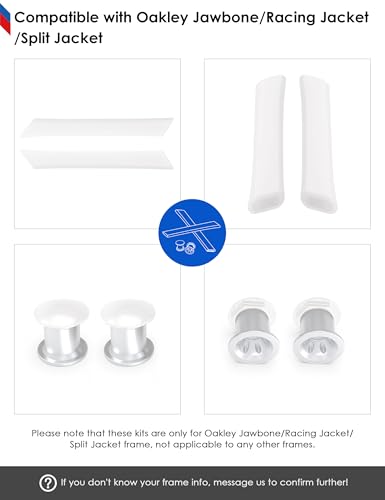 Image of BLAZERBUCK Replacement Earsocks & Bolt for Oakley Jawbone /Racing Jacket /Split Jacket Sunglasses - Black + White