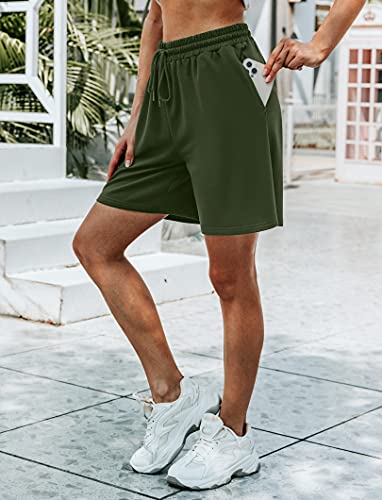 Image of Quenteen Women's Casual Summer Sweat Shorts Athletic Gym Shorts Loose Hiking Running Jogger Shorts with Pockets