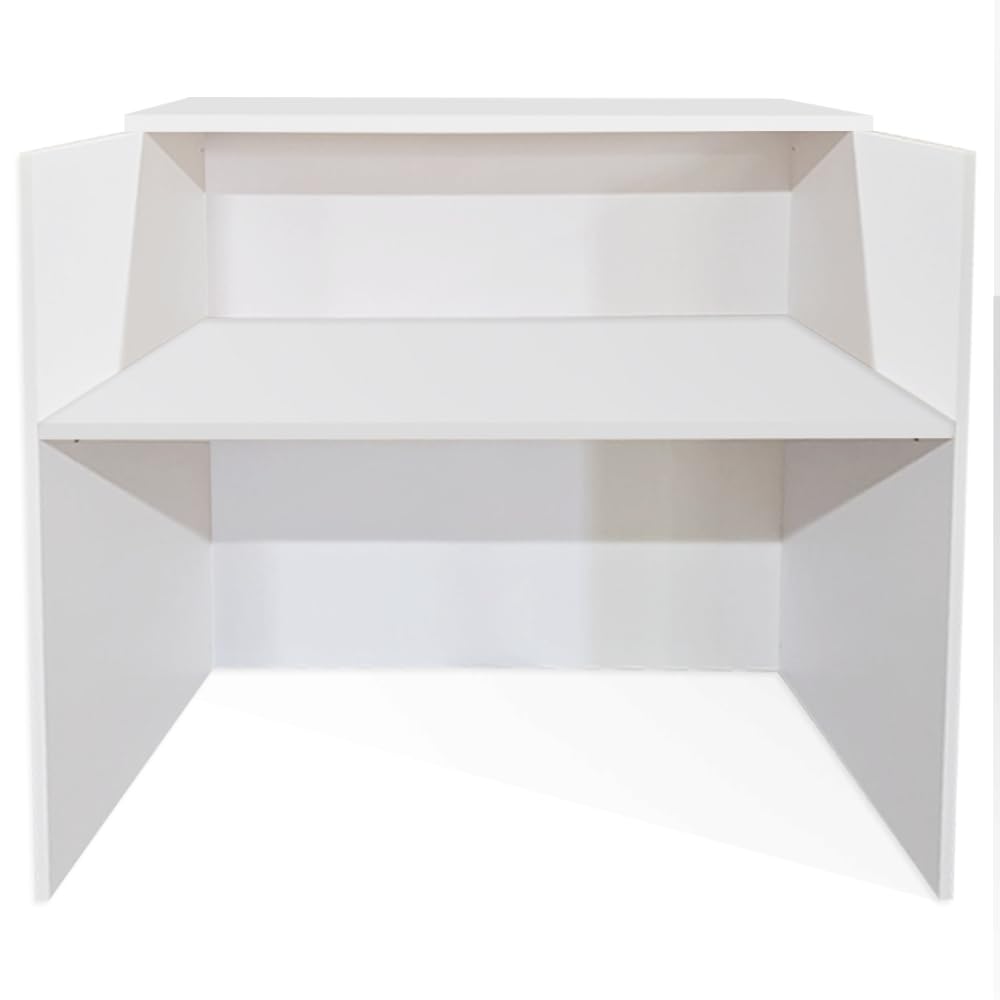 Contatore Eros, Modello semplice. Tavolo da reception per ufficio e affari (160 cm di larghezza, bianco)