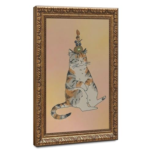 Impression sur toile minimaliste d'inspiration zen avec chats pour décoration de salon moderne
