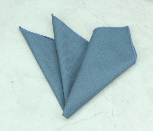 Image of Mens Linen Tie Set - Solid Necktie with Pocket Square for Men Wedding