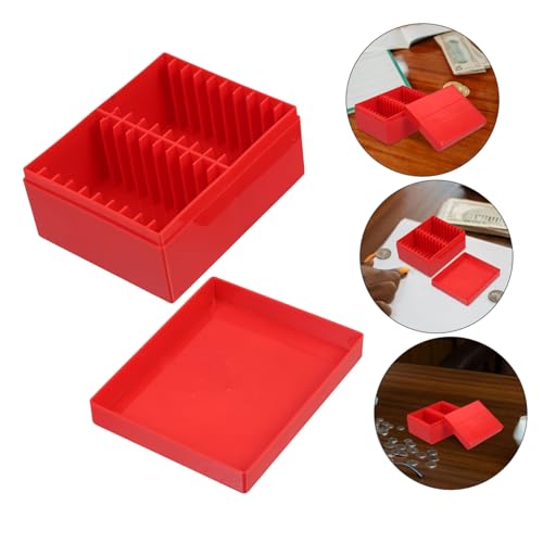 Estuche para monedas OSALADI 20 piezas plástico rojo miniatura 7