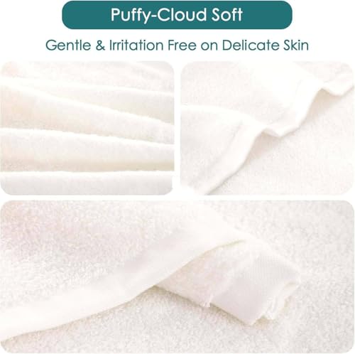Image of 6pcs Baby Wash Cloths for Face Drying Towel, 10 * 10 Inch Bamboo Rayon Face Cloth, Soft Washcloths for Baby and Adult, Reusable Makeup Remover Face Towel