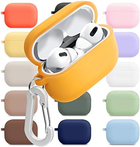 superdivision [3 in 1] AirPods Pro 2 / Pro Silicone Case + Anti-Lost Carabiner + Dust Guard Metal Film, Protective Cover with Keychain for Apple AirPods Pro (2022 / 2019) [Front LED Visible]