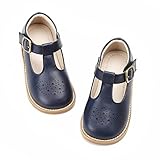 Kiderence Toddler Little Girls Mary Jane Dress Shoes School Oxford for Girls Navy Blue Flats Size 6M