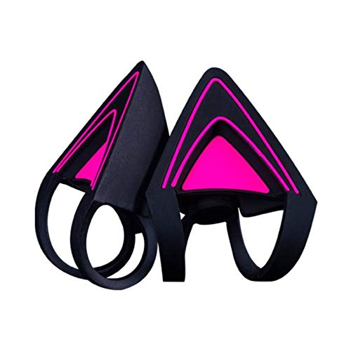 Razer Kraken Over Ear Headset, Classic Black Retractable & Razer Kitty Ears On Ear Wireless Kitty Ears, Neon Purple #TOP4