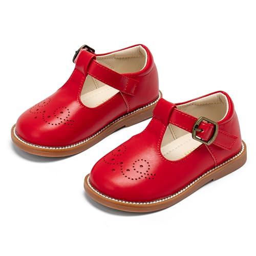 Image of PHIRAMIN Toddler Girl Mary Jane Student Oxford Shoes-Little Girl School Uniform Shoes for Wedding Party