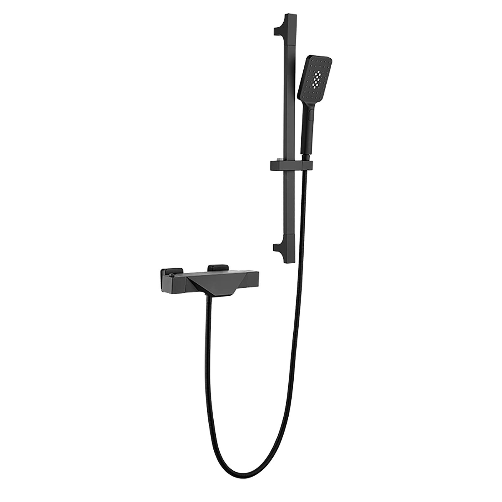 Robinet de baignoire thermostatique noir en laiton de haute qualité
