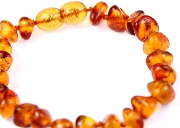 SilverAmber Jewellery UK New Raw or Polished Baltic Amber Anklet Bracelet - Handmade 100% Genuine Amber Beads - Premium Quality - Cognac, Mix, Lemon, Honey, Cherry or Ombre - Sizes 12-27 CM