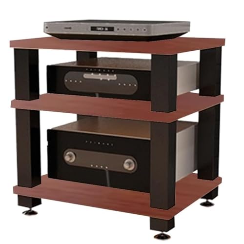 LVSEWOA Meuble TV/Audio - Étagère stéréo avec rangements pour Composants Audio, idéal pour Le Home cinéma et Le Bureau, Design résistant et Fonctionnel