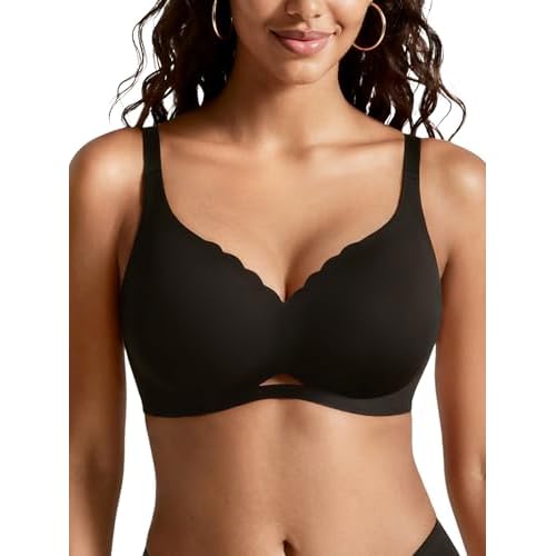 Jelly Bras No Underwire Padded Full Coverage Comfortable Supportive Scalloped Everyday Bras