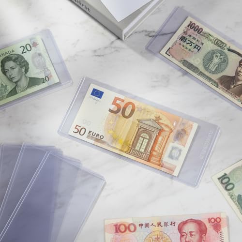 33 protectores de billetes de plástico duro 6.8 x 2.9 pulgadas miniatura 5