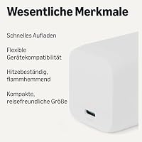 Amazon Basics USB-C-Wandladegerät mit Nano-GaN-Technologie und Schnellladefunktion, 65W, 1 Anschluss des Typs PD 3.1 für Laptops, Tablets, Telefone, Weiß – Ansicht 2