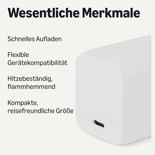 Amazon Basics USB-C-Wandladegerät mit Nano-GaN-Technologie und Schnellladefunktion, 65W, 1 Anschluss des Typs PD 3.1 für Laptops, Tablets… – Ansicht 2