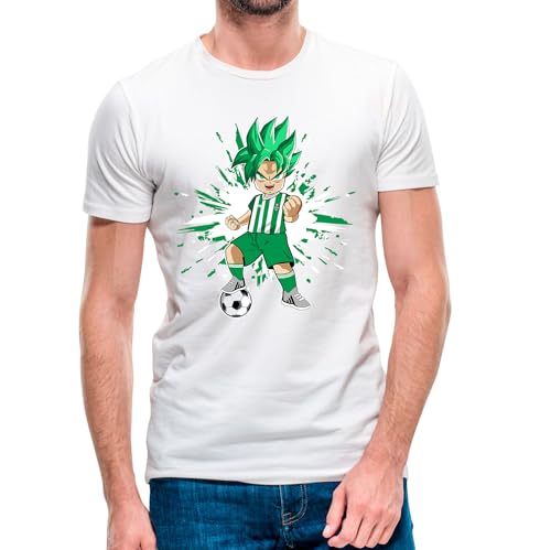 Camiseta de niño de Manga Corta Goku Betis 24-25 (5- Camiseta niño 2 años)(Blanca Manga Corta)