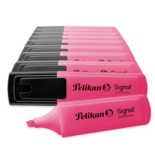 Pelikan Textmarker Signal, 10 x Leucht-Pink, 10 Stück, mit Keilspitze