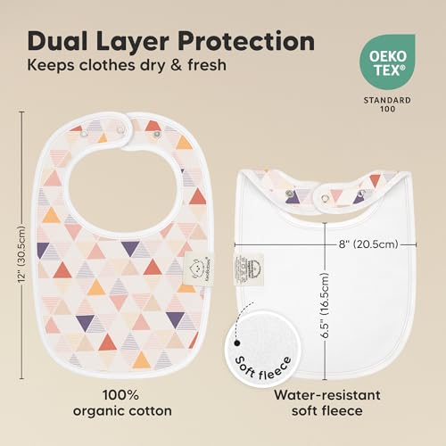 Image of 8-Pack Organic Baby Bibs for Boys, Girls - Soft Cotton Drooling and Teething Bibs for Baby Girl & Boy, Extra Absorbent, Easy To Clean & Put On for Toddler, Newborn, Infant 0-24 Months (Prism)